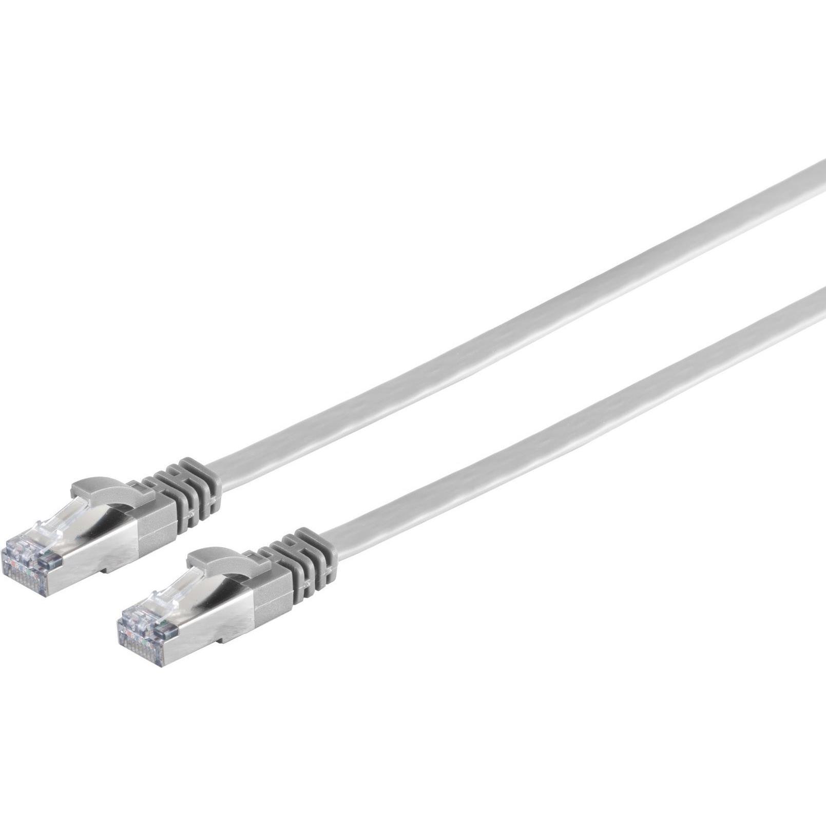 Shiverpeaks RJ45 Flachkabel m.Cat.7 Rohkabel slim, grau, 5m (U/FTP, CAT7, 5 m), Netzwerkkabel