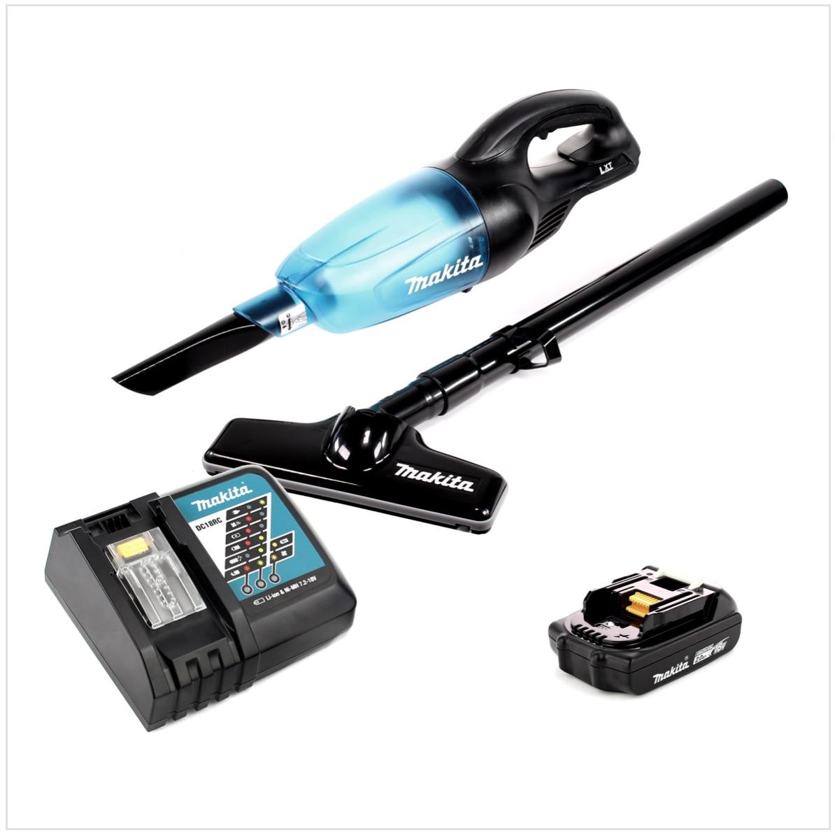 Thumbnail - Makita, Industriestaubsauger, DCL 180 RA1 B Akku Staubsauger 18 V Schwarz + 1x Akku 2,0 Ah + Ladegerät (Trockensauger)