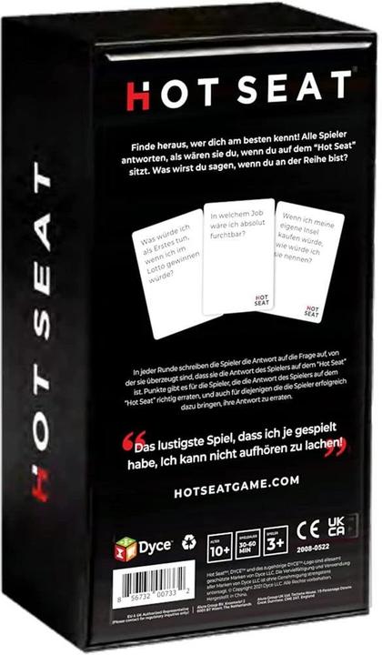 Produktbild Dyce Games Hot Seat - Das Spiel bei dem sich alles um dich dreht (Deutsch)