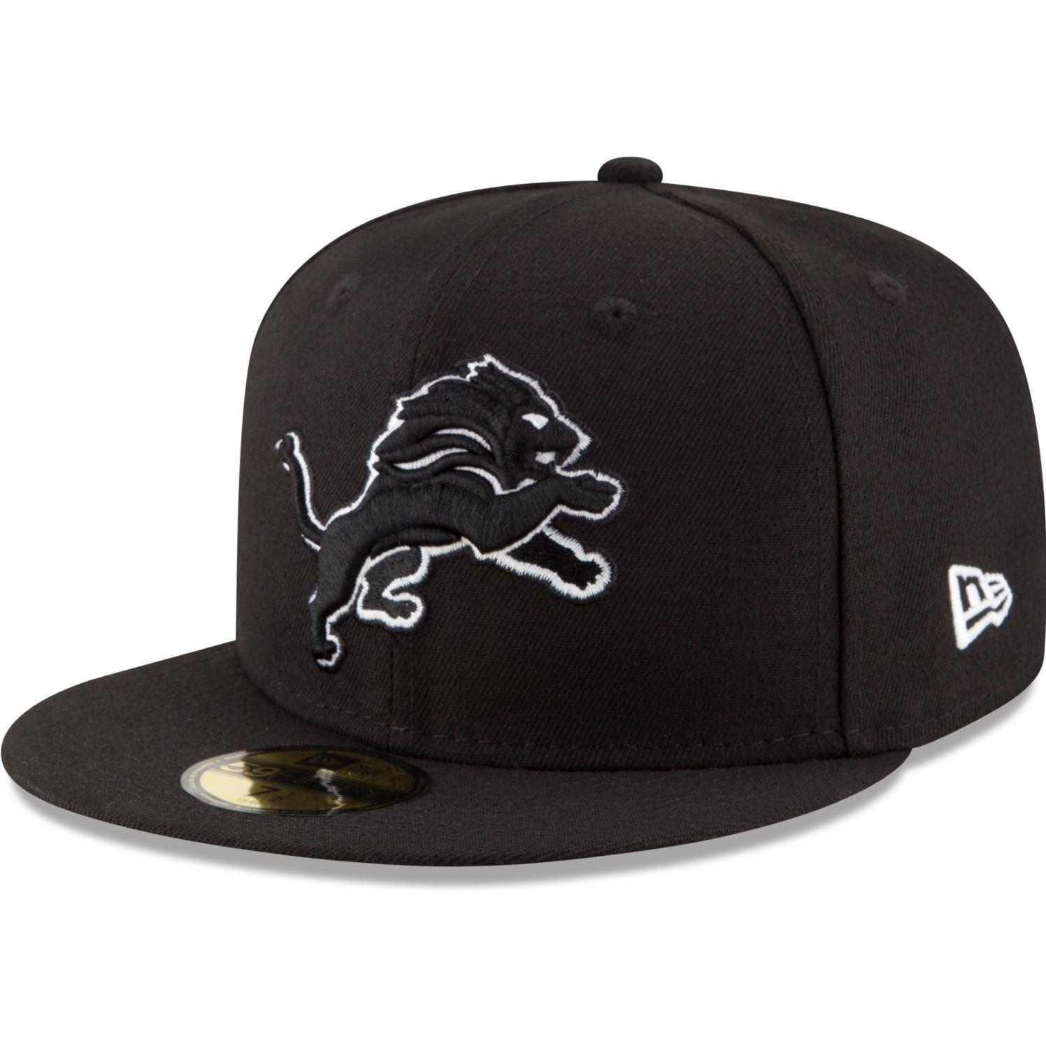 New Era, Herren, Cap, 59Fifty Fitted Cap - BLACK Detroit Lions - 7 3/8, Schwarz, (7 3/8)