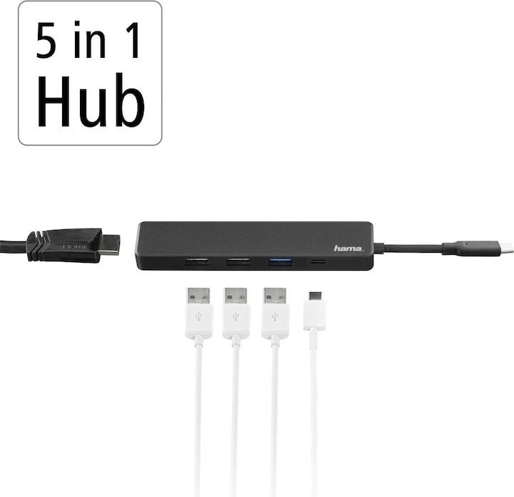Actual product image Hama USB-C-Hub (USB-C, 5 Ports)