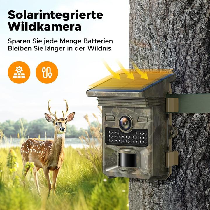 Image du produit Voopeak Solar-Wildkamera 4K mit Bewegungsmelder