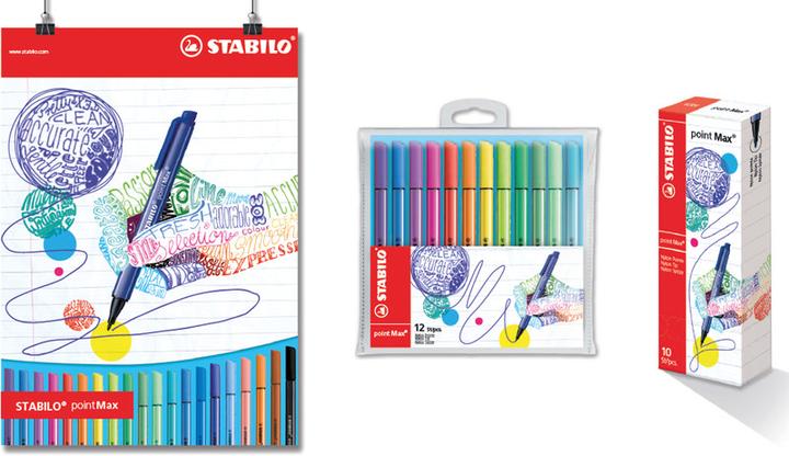 Image du produit STABILO Stylo à fibre optique pointMax (Multicolore, 12 x)