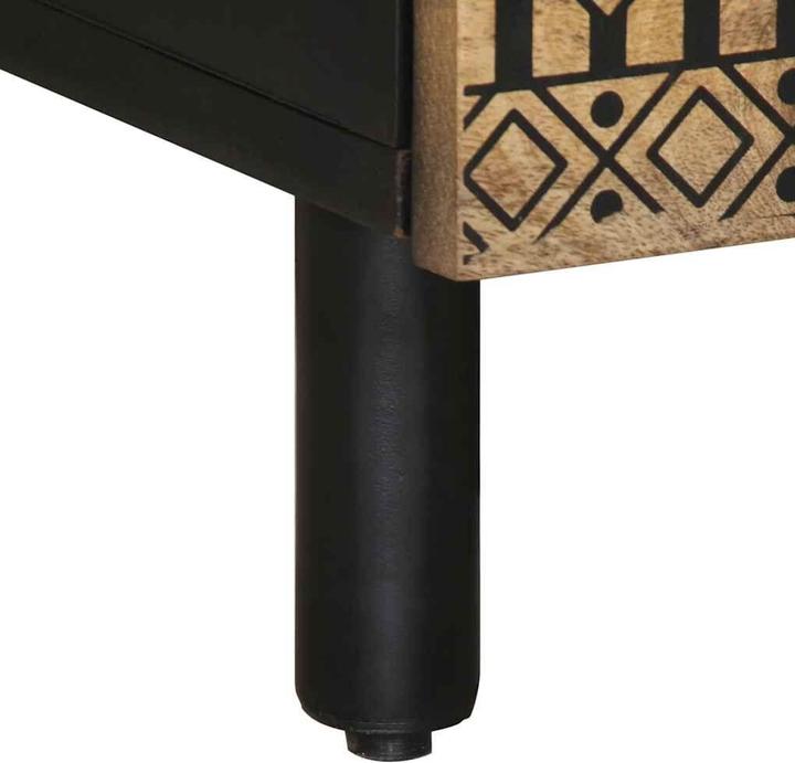 Image du produit VidaXL Table basse Table d'appoint Table de salon Noir Bois de manguier brut (100 x 54 x 40 cm)