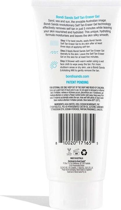 Actual product image Bondi Sands Self Tan Eraser Gel Gentle Instant Tanning Removal 200mL 6.76oz (Self tanning gel, 200 ml)