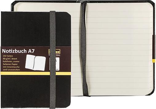 Actual product image Idena Notebook A7 lined black FSC-Mix (A7, Lined, Hardcover)