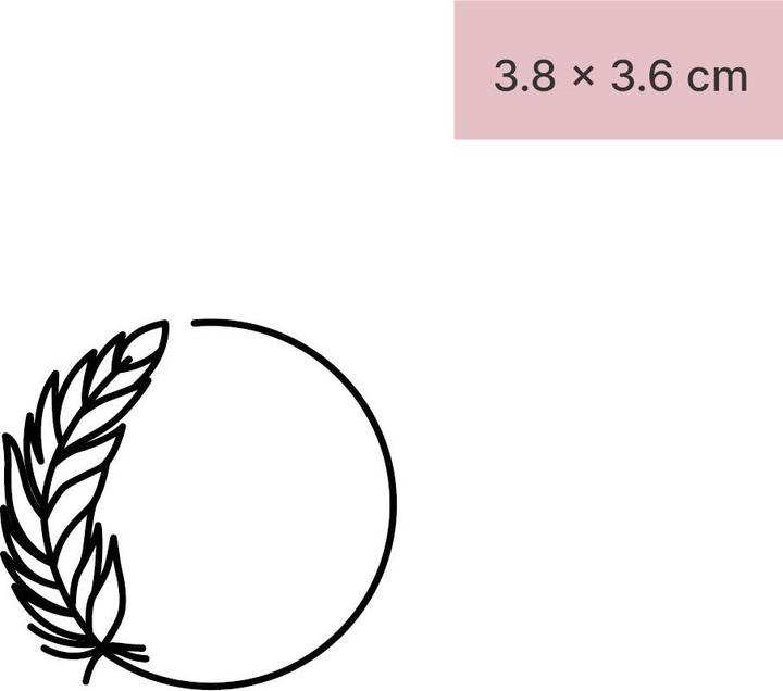 Actual product image minink Temporary tattoo - Feather with circle