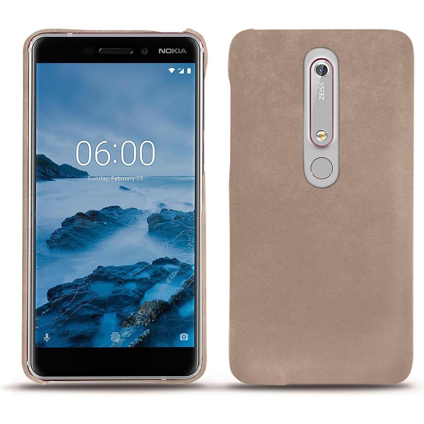 Noreve Lederschutzhülle (Nokia 6 (2018)), Smartphone Hülle, Beige