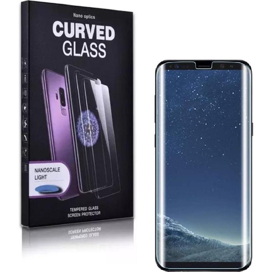 Protectorking 2x UV Liquid Echtes Tempered 9H Panzerhartglas 3D KLAR (2 Stück, Samsung Galaxy S8+), Smartphone Schutzfol...