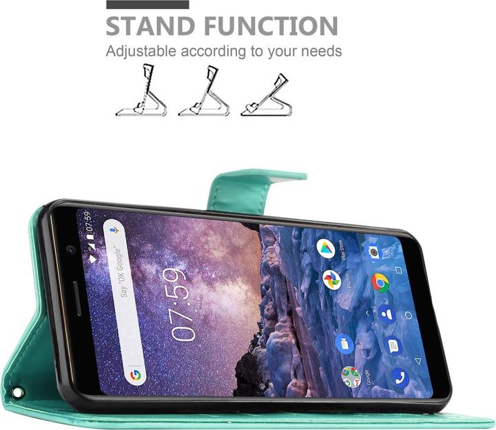 Actual product image Cadorabo Flower Book Case for Nokia 7 PLUS (Nokia 7 Plus)