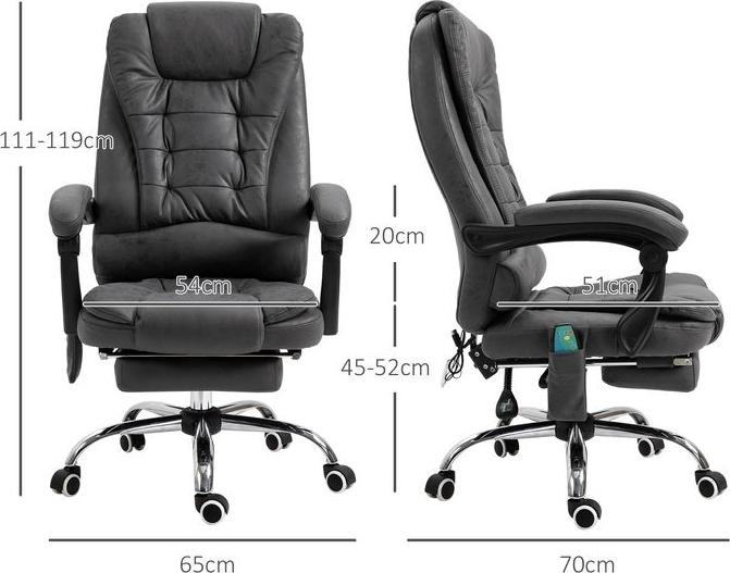Produktbild Swisshandel24 Bürostuhl, Massage- und Wärmefunktion, ergonomisch, 6 Massagepunkte, Fussstütze, Fernbedienung, Poly