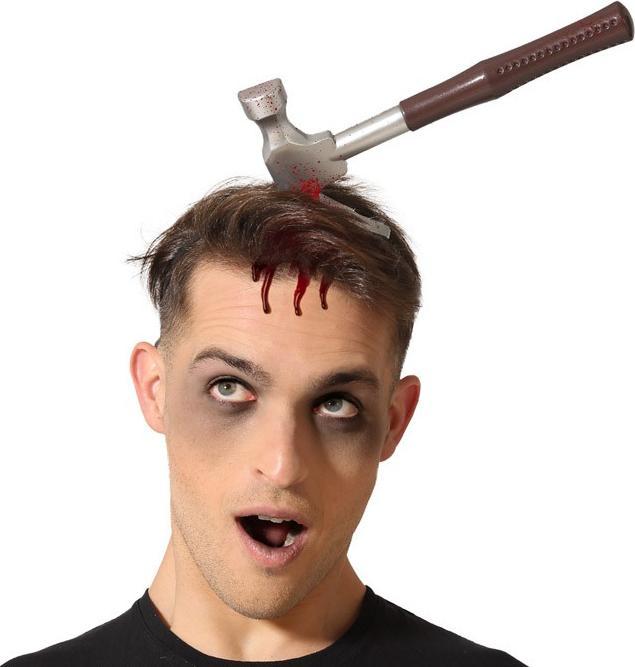 Produktbild PhoneLook Kopfband Stirnband gruselige Verkleidung mit Kunstblut Hammer