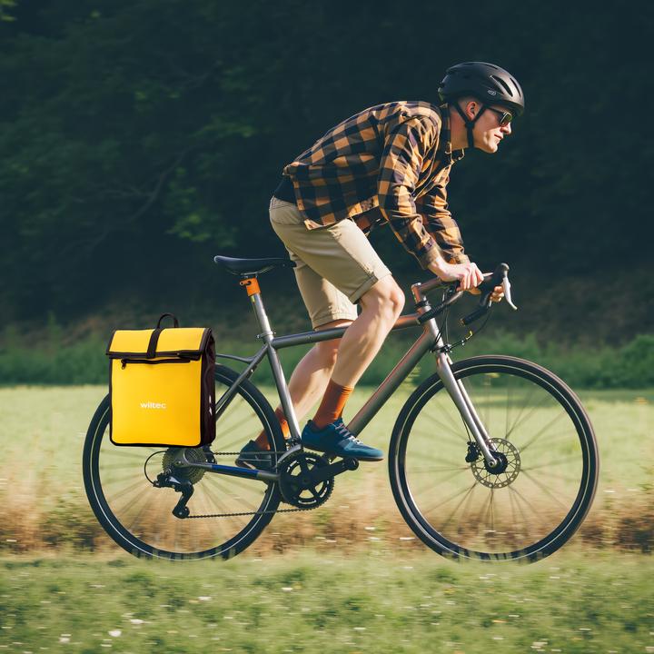 Produktbild Wiltec Gepäckträgertasche gelb 22l Fahrradtasche Gepäckträger Gepäcktasche (22 l, Gepäckträgertasche)