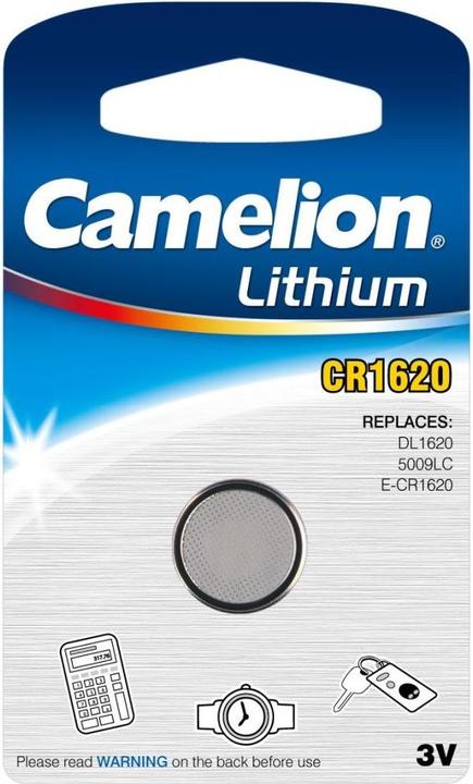 Camelion Lithium button cell, CR1620 / DL1620 / 5009LC / E-CR1620 / 280-208, 3V - 1 piece (1 pcs., CR1620, 70 mAh)