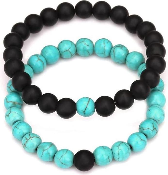 Produktbild Cbx Elastisches Perlen Armband Howlith (Achat, Onyx, Howlith)