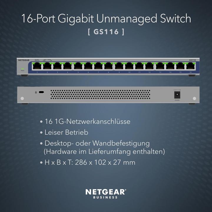 Productafbeelding Netgear GS116v3 (16 ports)