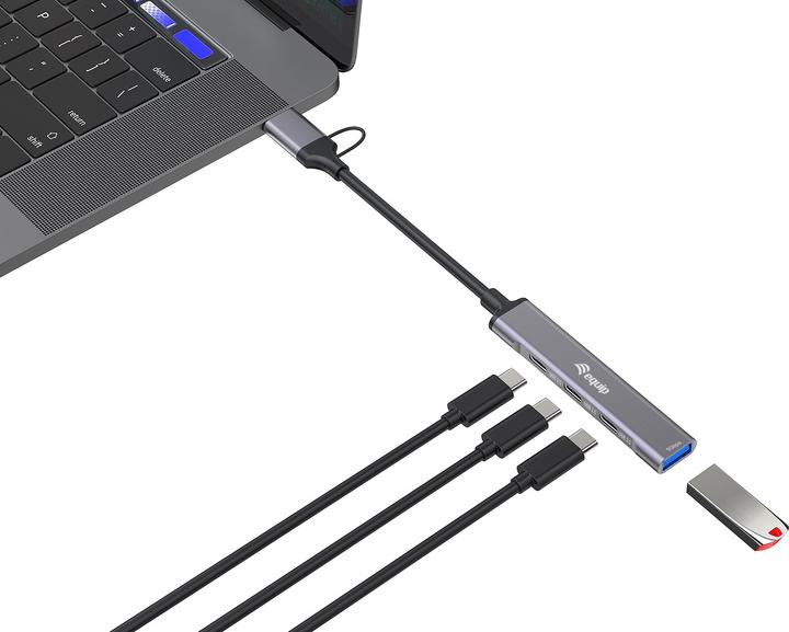 Image du produit equip 4-Port USB-A/C3.2-Hub->3xUSB-C/USB-A 10Gbps (USB-C, 4 ports)
