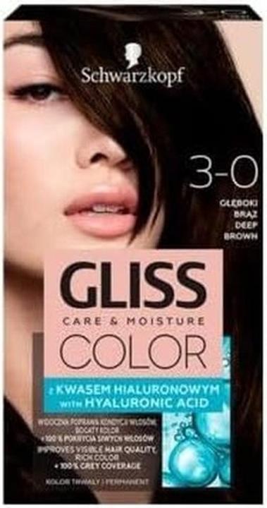 Schwarzkopf Gliss Color Hair Dye 3-0 Deep Brown (3-0 Deep Brown)