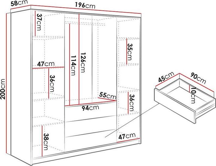Image du produit Vente-unique Lamiki (196 x 58 x 200 cm)