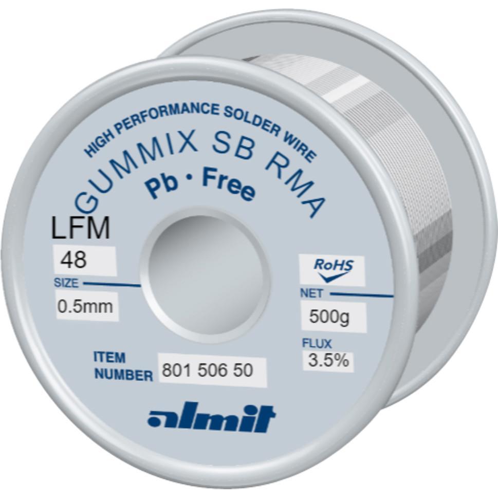 Almit Lötdraht, Gummix SB RMA LFM-48, 0,5 mm, 500 g, Lötgerät Zubehör