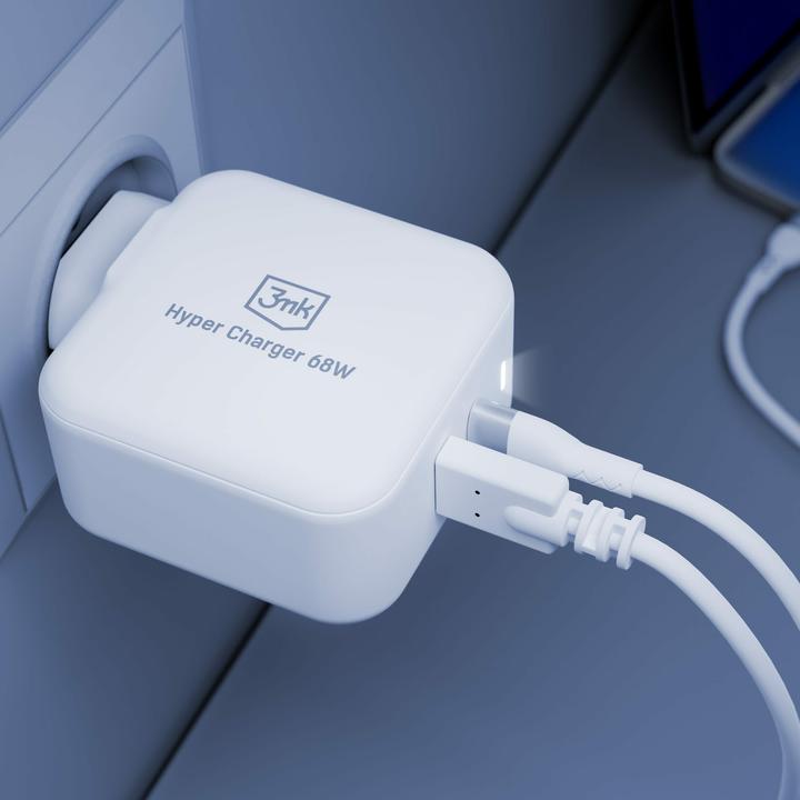 Productafbeelding 3MK Hyper Oplader 68W 1xUSB+1xUSB-C ładowarka sieciowa GaN PD+QC (68 W)