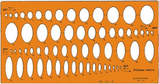 Immagine prodotto Standardgraph Ellipsenschablone (Materiale sintetico)