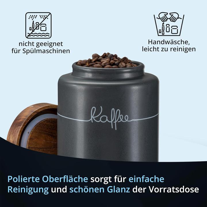 Actual product image KHG Luftdichte Kaffeedose mit Holzdeckel (1 l)