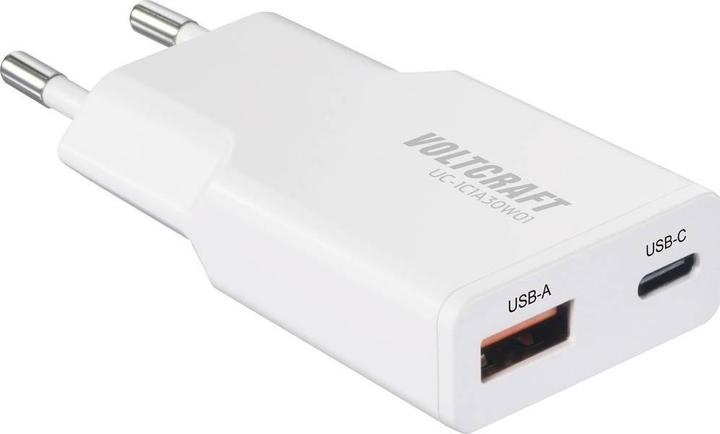 Voltcraft UC-1C1A30W01 USB Ladegerät 30 W 1x USB-A, 1x USB-C® Fast Charge, USB P (30 W, 2 Ports)