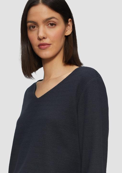 Immagine prodotto S.Oliver Sweatshirt Strukturiertes Sweatshirt aus Baumwollmix mit 3/4-Ärmeln (40)