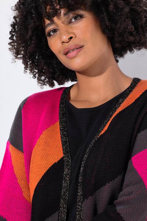 Image du produit Angel of Style Cardigan long en maille fine, motif multicolore, coupe ouverte (58)