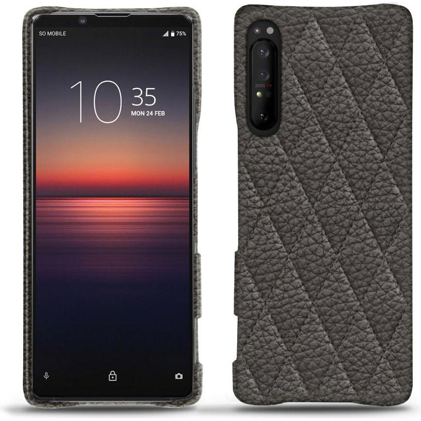 Thumbnail - Noreve Lederschutzhülle (Sony Xperia 1 II), Smartphone Hülle, Grau