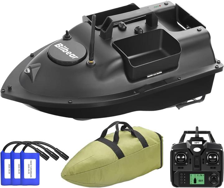 Bilbear GPS Futterboot mit 3 Köderbehältern – Angelboot fürs Karpfenfischen