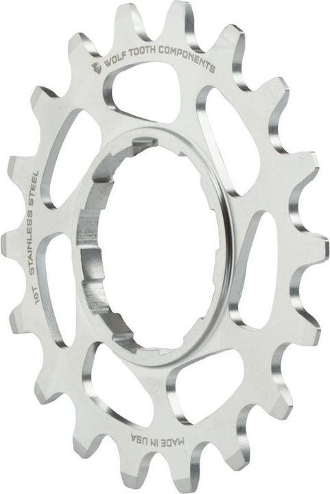 Actual product image Wolf Tooth Stainless steel single speed sprocket, 18 t, silver (18)