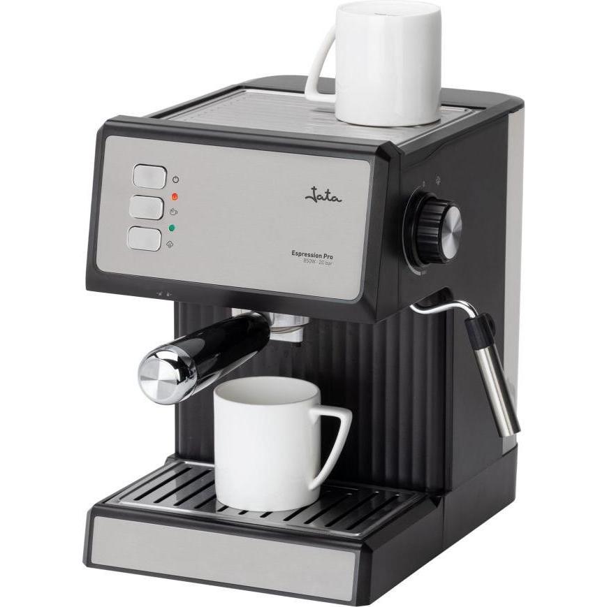 Jata JECA2525 Espresso Coffee Maker, Macchina per caffè con portafiltro, Nero, Argento