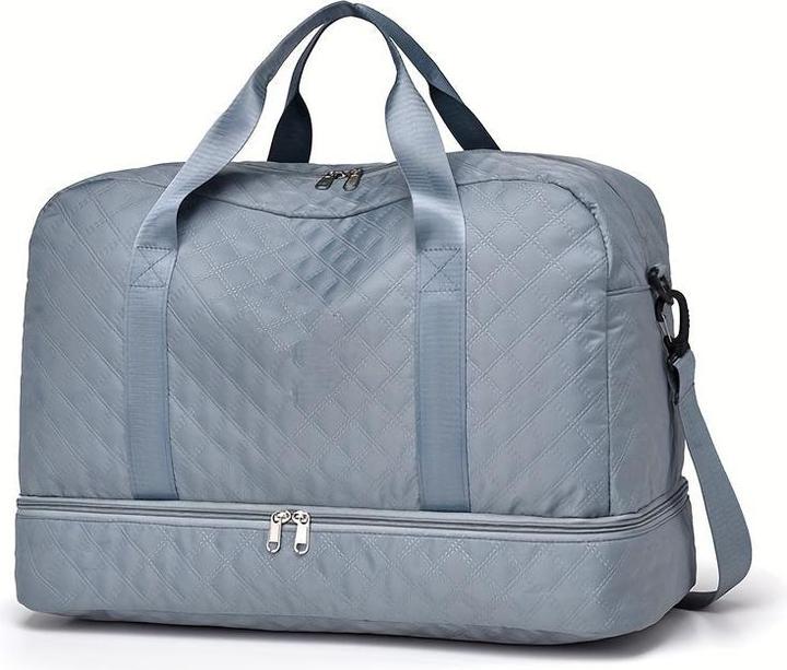 Actual product image Only-Bags.Store Lightweight Argyle Pattern Luggage Bag, Large Capacity Travel Duffle Bag, Portable Overnight