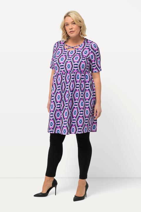 Immagine prodotto Ulla Popken Maglia dal taglio lungo e svasato con nastri, scollo a girocollo e mezze maniche (50, 52)