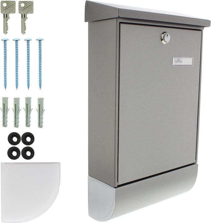 Immagine prodotto Burg Wächter Set di cassette per lettere in acciaio inox LxHxP 300/500/110 mm Oslo 37670 NI con sportello