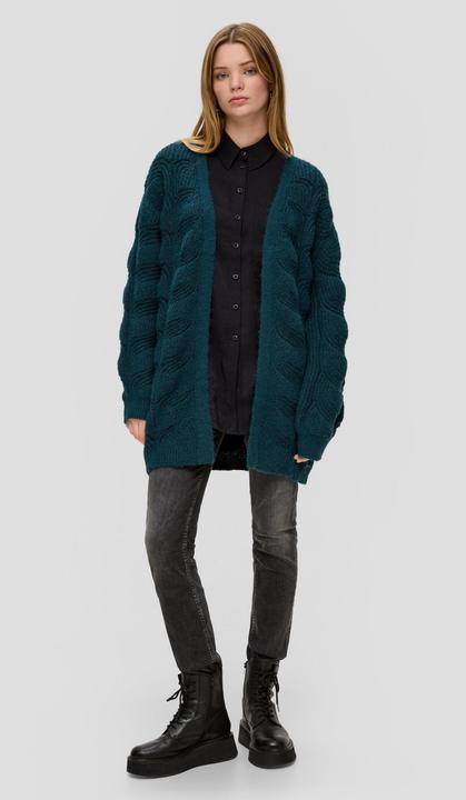 Produktbild s.Oliver Strickjacke Strick-Cardigan mit Zopfmuster (M)