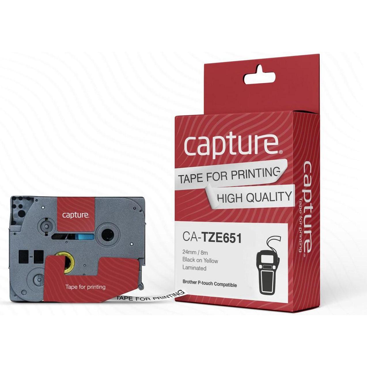 Capture, Etiketten, Tape Black on Yellow 24mm