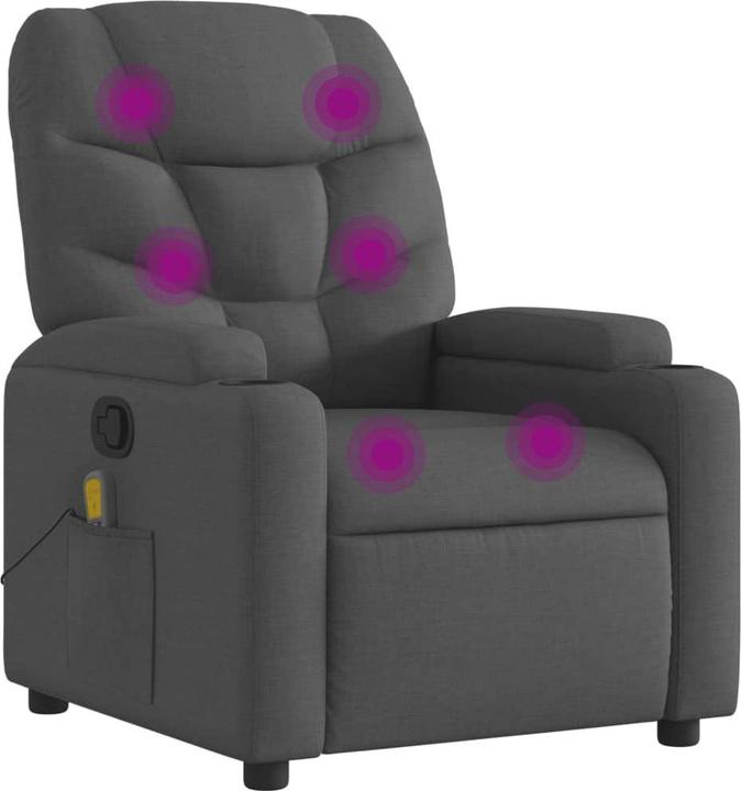 Produktbild vidaXL Massagesessel Dunkelgrau Stoff,Farbe: Dunkelgrau,Material
