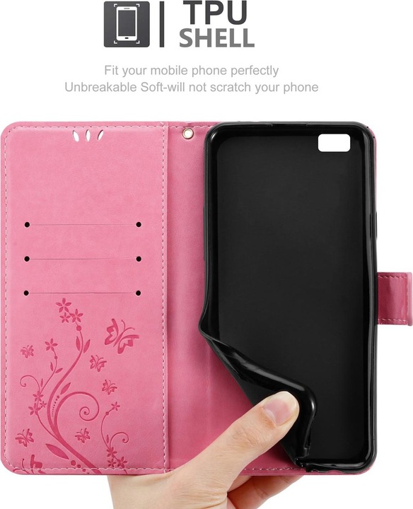 Produktbild Cadorabo Flower Book Cover (Huawei P8 Lite)