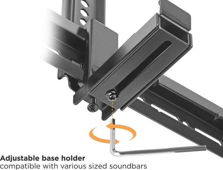 Image du produit equip Support mural pour appareils audio/vidéo sw (1 pièce, Installation murale, Réglable en hauteur)