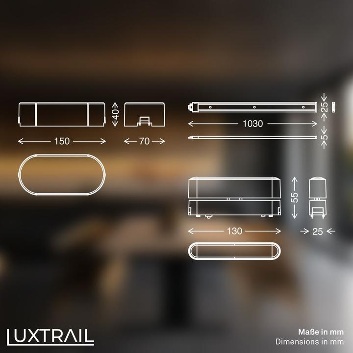 Actual product image Briloner Luxtrail 48V Schienensystem, Set, 2m, Weiss, 4x6W, Track-Grid