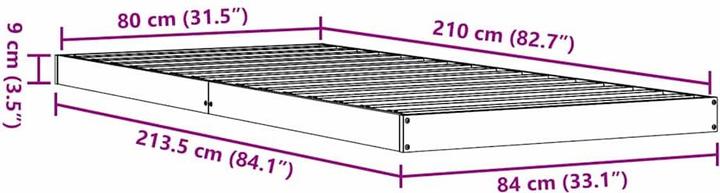 Image du produit vidaXL Bodenbettrahmen (80 x 210 cm)