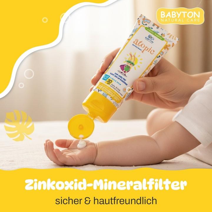 Productafbeelding Babyton Mineralische Sonnencreme für Babys und Kinder mit atopischer Wirkung, LSF 30, 100 ml (Zonnecrème, SPF 30, 100 ml)
