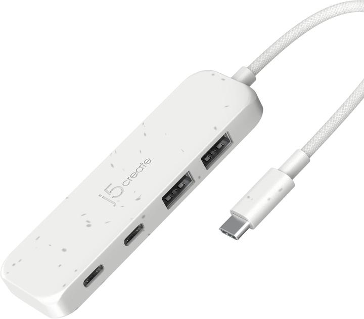 Produktbild j5Create Umweltfreundlicher USB-C-zu-Hub Typ C & Typ A Gen 2 mit 4 Anschlüssen, USB 3.2 Gen 1 (3.1 G (USB-C, 4 Ports)
