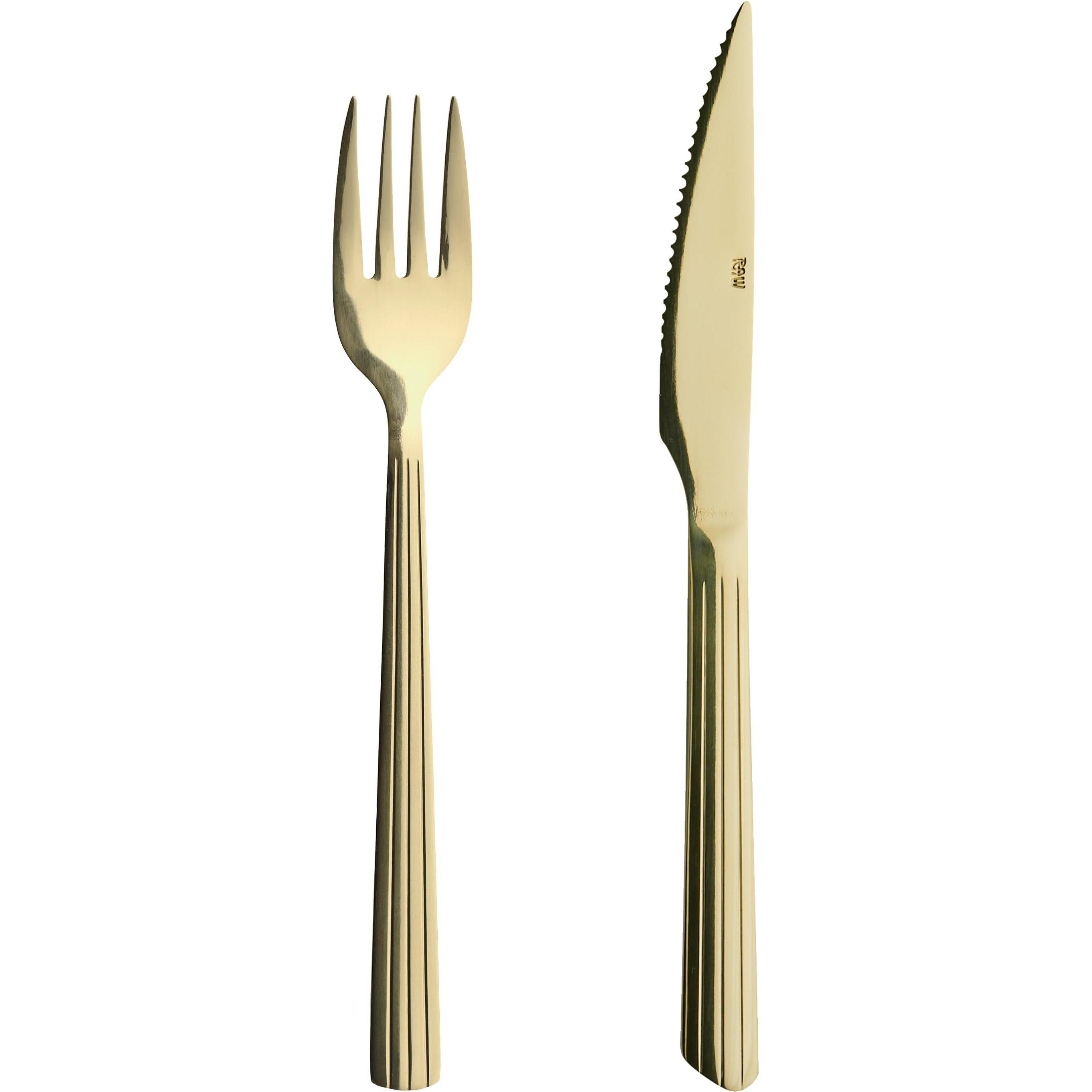 Aida RAW - 8 pcs - Steakset - Gold (14641), Besteck, Gold