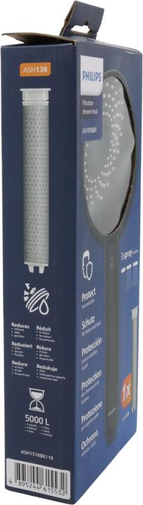Immagine prodotto Philips ASH1516BK/10 Soffione doccia con filtro, nero