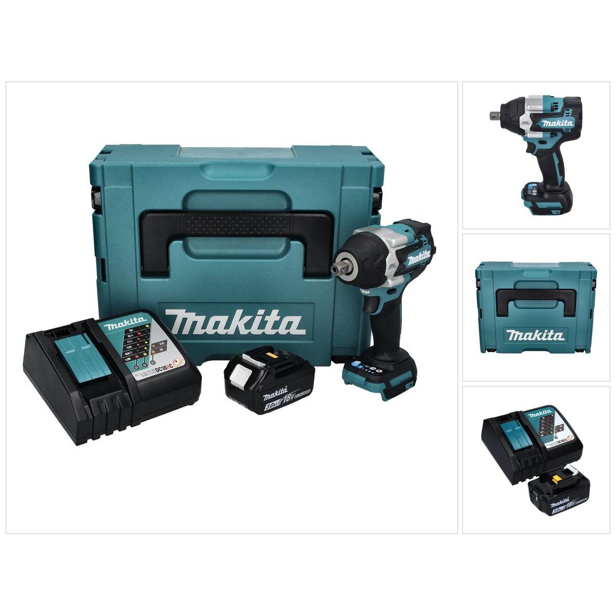 Makita, Bohrmaschine + Akkuschrauber, DTW 701 RF1J Akku Schlagschrauber 18 V 700 Nm 1/2" XPT Brushless + 1x Akku 3,0 Ah ...
