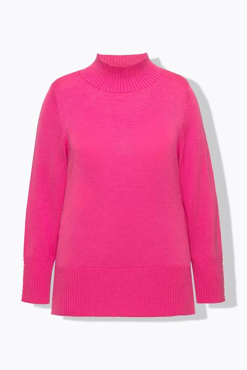 Produktbild Ulla Popken Pullover, Woll-Seidenmischung, Stehkragen, Zierperlen (54)